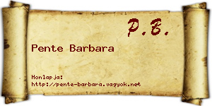 Pente Barbara névjegykártya